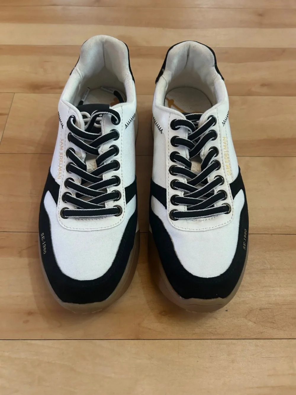 Sam Edelman Black and White Leather Sneakers
